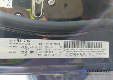 2016 Dodge Journey Se from USA, damaged, VIN 3C4PDCAB3GT164456